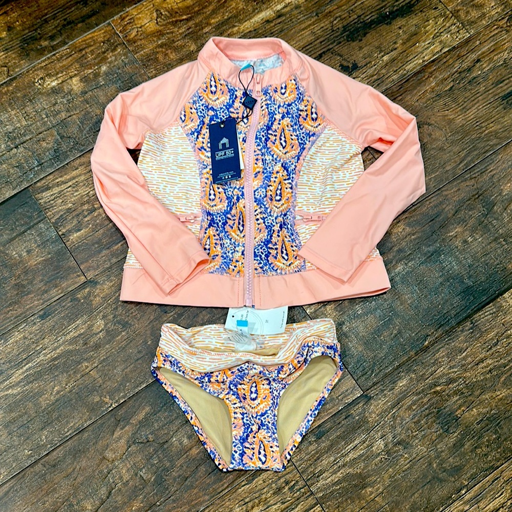 NWT Cabana Life Rashguard Swim Set